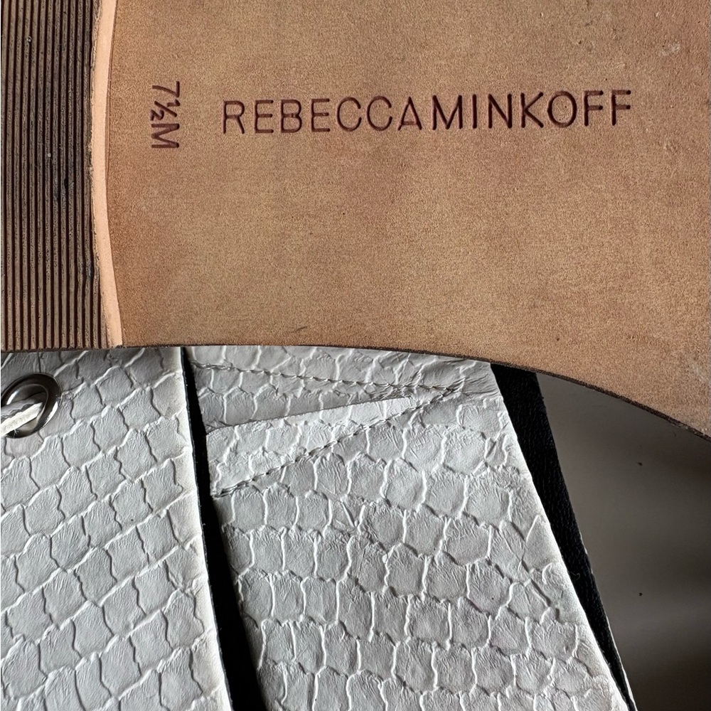 Rebecca Minkoff White Textured Sandals